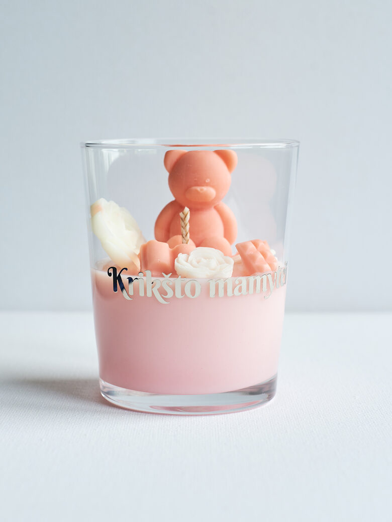 Dovana krikšto mamytei | Rankų darbo žvakė su pasirinktu aromatu