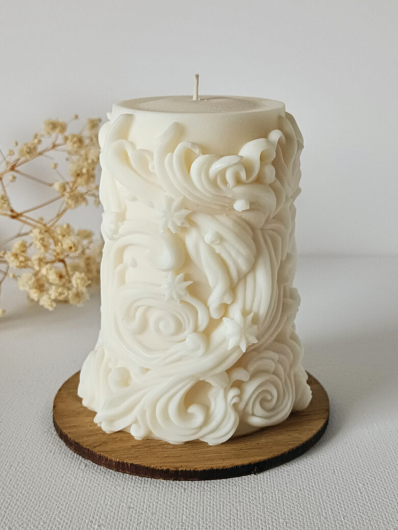 Rankų darbo sojų vaško žvakė 