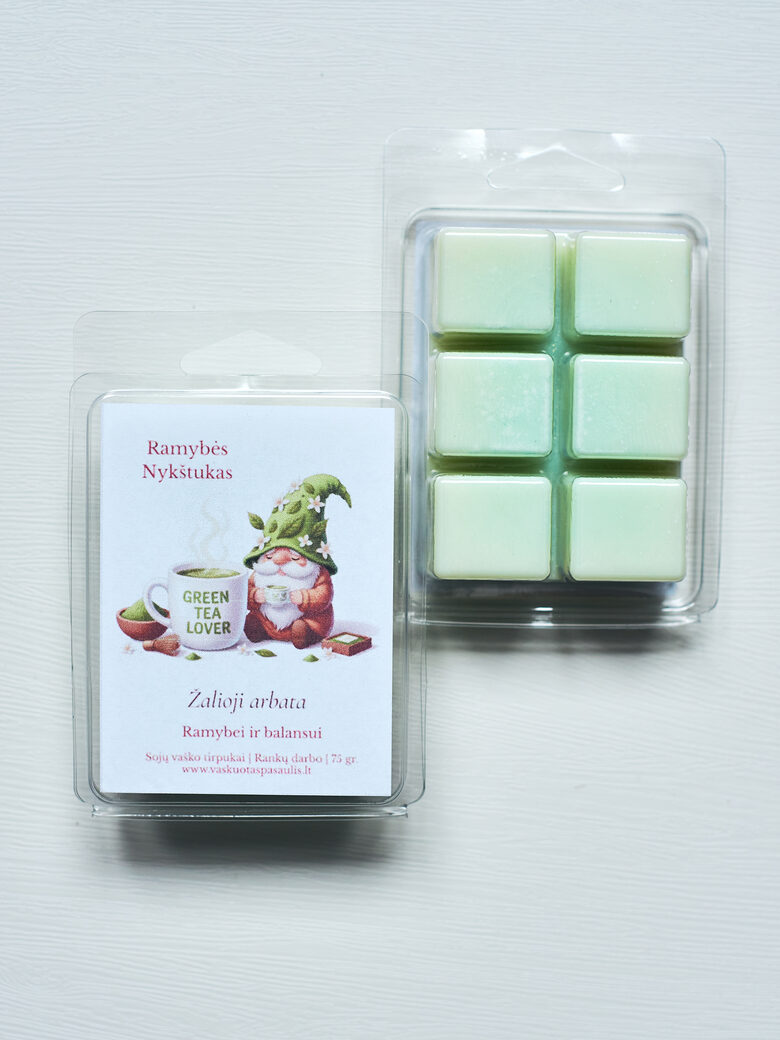 Vaško tirpukas „Ramybės nykštukas“ – žaliosios arbatos aromato