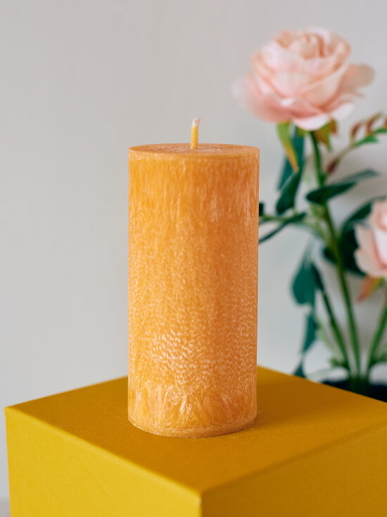 Oranžinė palmių vaško žvakė