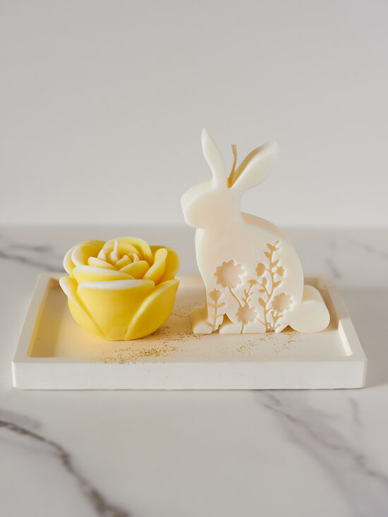 Velykinis žvakių rinkinys su padėkliuku