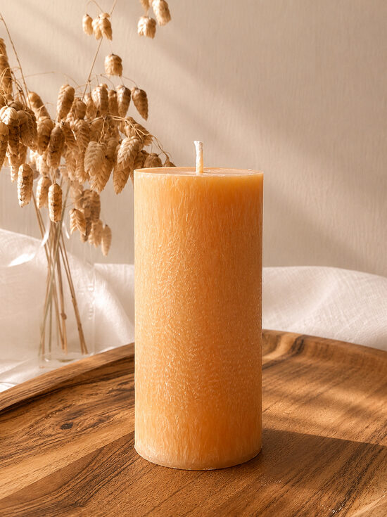 Oranžinė palmių vaško žvakė/Citrusų aromato arba bekvapė